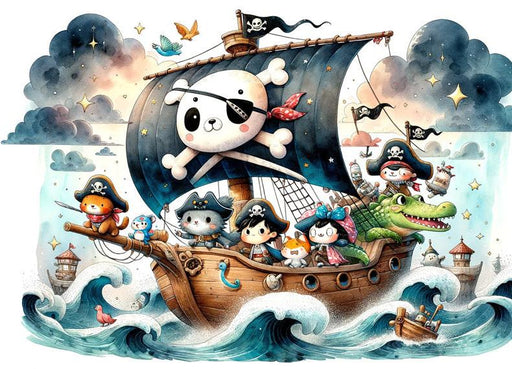 Pirate Mural Wallpaper | Childish Crew of Deckhands