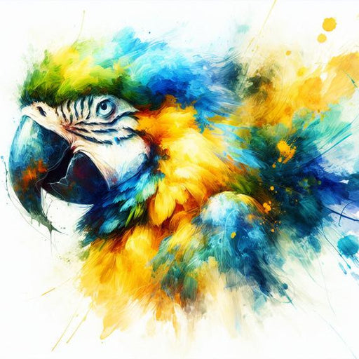 Parrot Mural Wallpaper | Yellow, Blue, and Green Watercolor Design