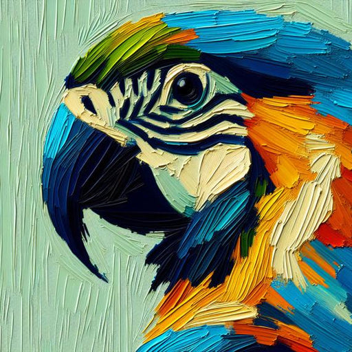 Parrot Mural Wallpaper | Portrait of a Colorful Parrot in Painting
