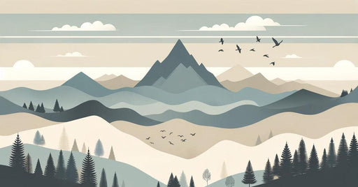 Baby Mountain Mural Wallpaper | Neutral-toned Mountain Peak