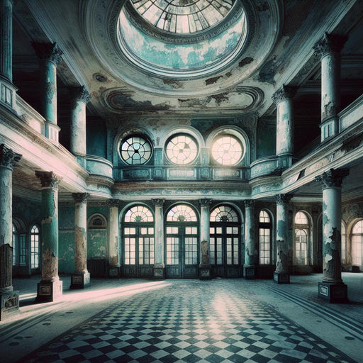 Mural Wallpaper Optical Illusion | Dilapidated Ancient Palace