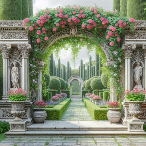 Mural Wallpaper Optical Illusion| Royal Garden with Trimmed Shrubs