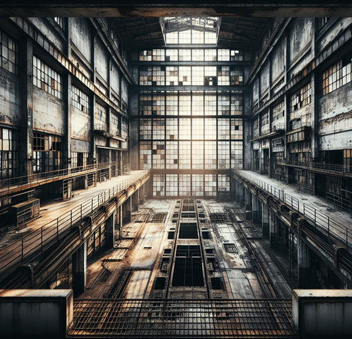 Mural Wallpaper Optical Illusion | Abandoned Factory