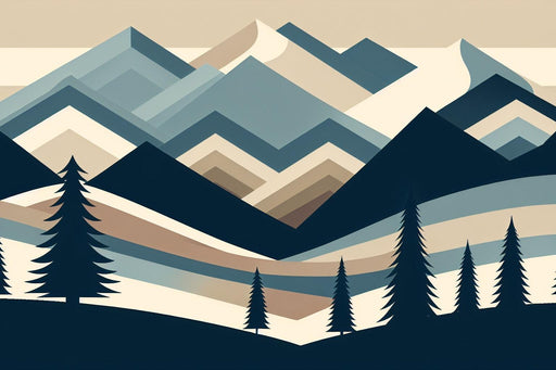 Children's Bedroom Mural Wallpaper | Geometric Mountain Relief