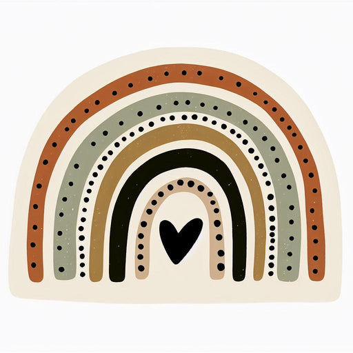Rainbow Mural Wallpaper | Heart and Neutral Modern Colors