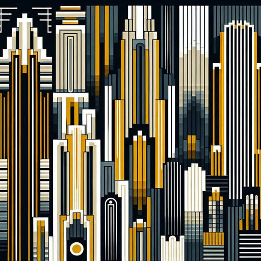 Art Deco Mural Wallpaper | Abstract Pixelated Building