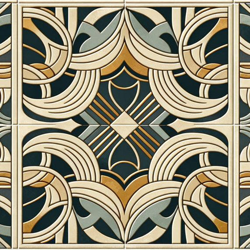 Art Deco Mural Wallpaper | Abstract Cement Tiles