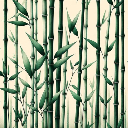 Bamboo Mural Wallpaper | Aged Background and Green Bamboo Stems