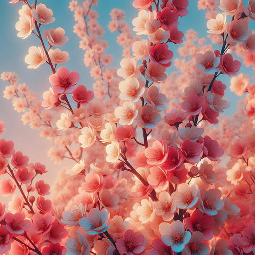 Japanese Cherry Blossom Mural Wallpaper | Realistic Pink and White Cherry Blossom Flowers