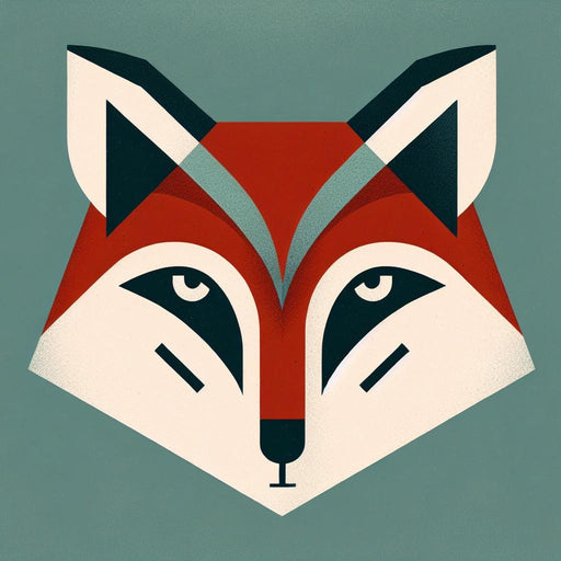 Fox Mural Wallpaper | Geometric with Aqua Green Background