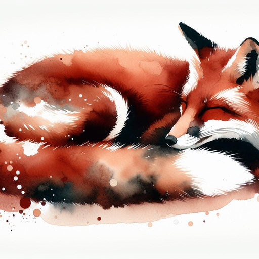 Fox Mural Wallpaper | Watercolor of a Sleeping Fox