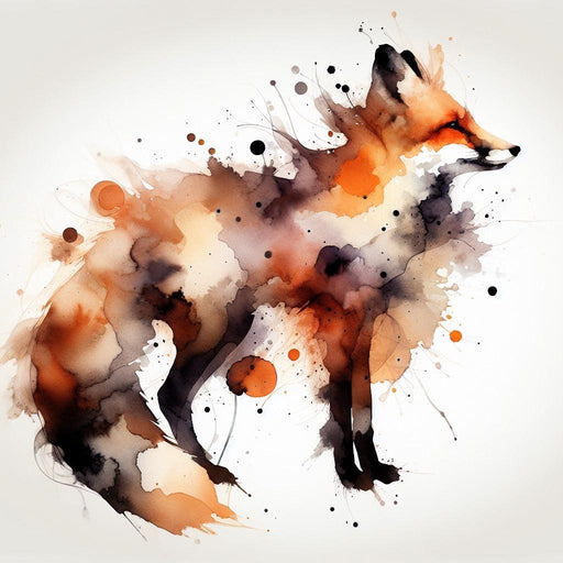 Fox Mural Wallpaper | Red Fox Watercolor on Light Background