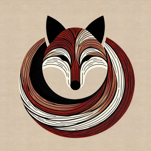 Fox Mural Wallpaper | Vintage Beige Background