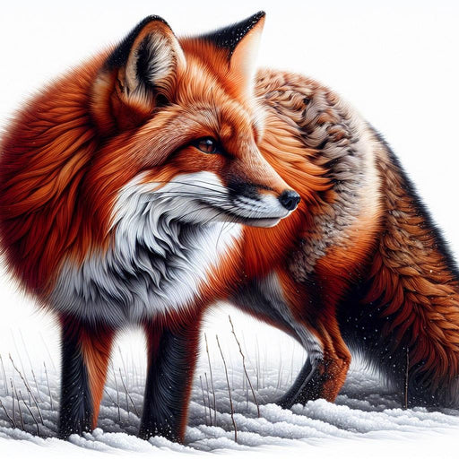 Red Fox Mural Wallpaper | Paws in the Snow