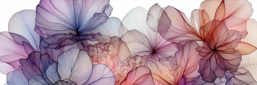 Pastel Floral Mural Wallpaper | Purple Toned Flowers