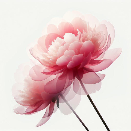 Pink Floral Mural Wallpaper | Pink Camellias on a White Background