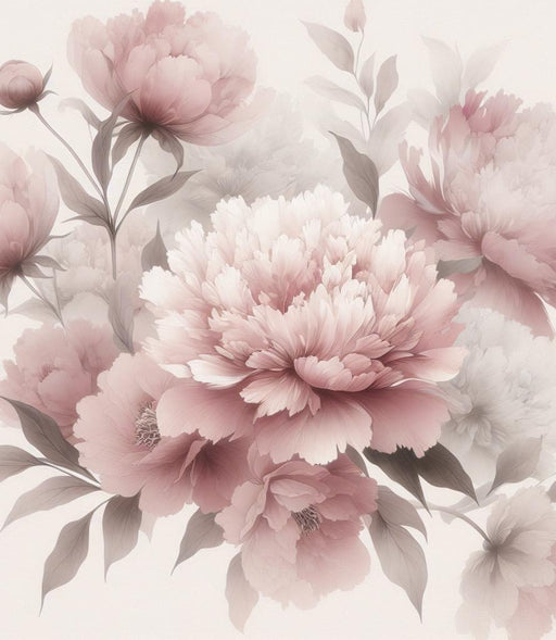 Pink Floral Mural Wallpaper | Pastel Pink Chrysanthemums