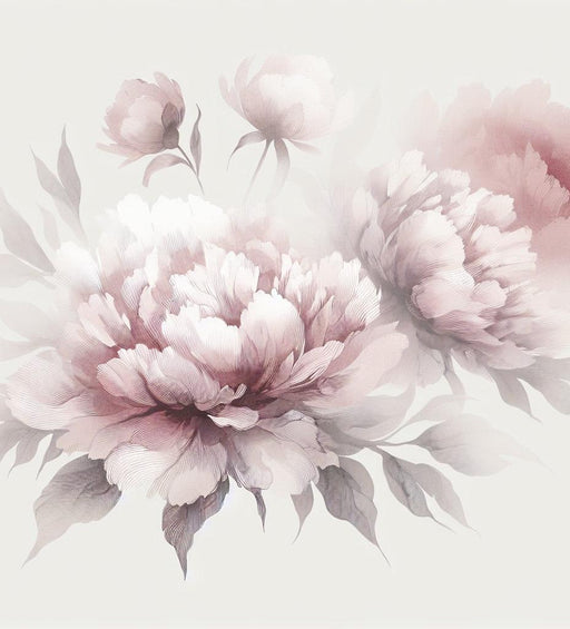 Pink Floral Mural Wallpaper | Pale and Pastel Toned Chrysanthemum
