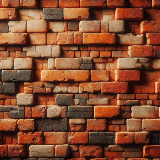 Brick Mural Wallpaper | Imperfect and Misaligned Red Bricks