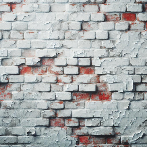 Brick Mural Wallpaper | White Chipped Paint on Red Brick