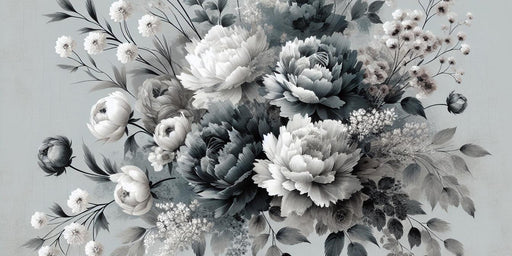 Vintage Floral Mural Wallpaper | In Shades of Gray