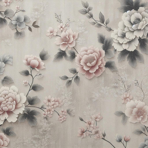 Vintage Floral Mural Wallpaper | Pink and White Petals with Vintage Background