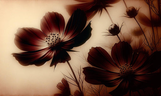 Vintage Floral Mural Wallpaper | Red Petals and Vintage Background