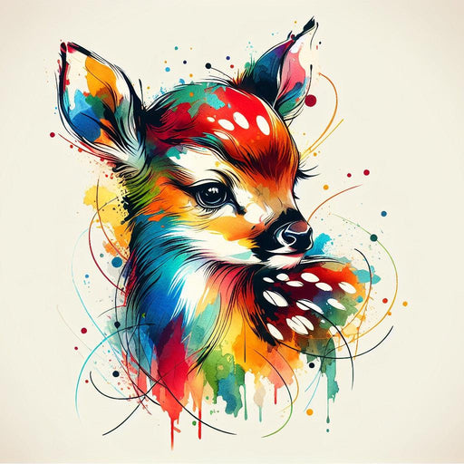 Deer Mural Wallpaper | Little Multicolored Deer