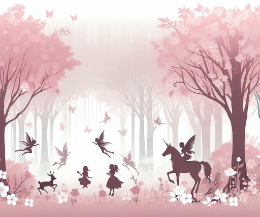 Unicorn Mural Wallpaper | Fairy, Unicorn, and Imaginary Animals in the Forest