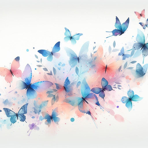Butterfly Mural Wallpaper | Watercolor Style Butterfly Flock