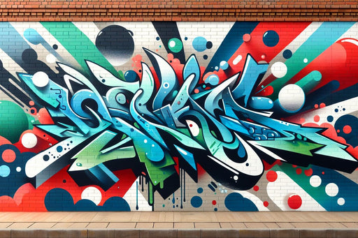 Street art Mural Wallpaper | Graffiti brick wall with depth effect