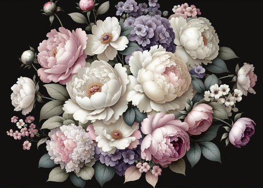 Peony Mural Wallpaper | Colorful Peony Composition