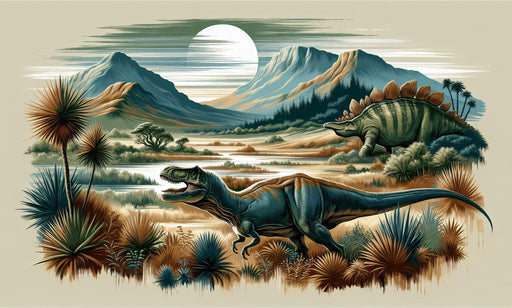 Dinosaur Mural Wallpaper | Dull-colored Mountainous Décor