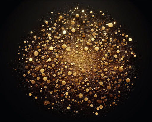 Black and Gold Mural Wallpaper | Explosion of Golden Round Spots