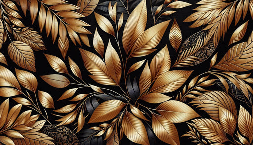 Black and Gold Mural Wallpaper | Various Black and Gold Leaf Patterns