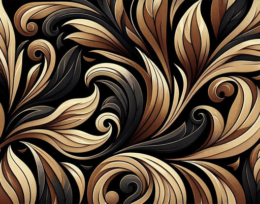 Black and Gold Mural Wallpaper | Abstract Gold and Black Shapes
