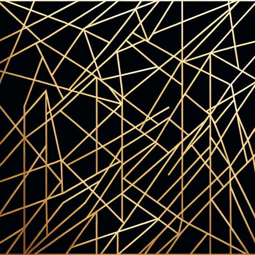 Black and Gold Mural Wallpaper | Geometric Lines