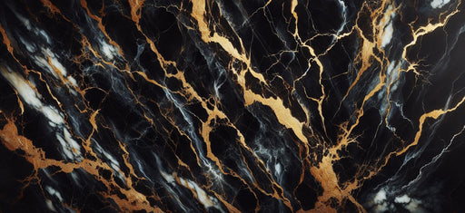 Black and Gold Mural Wallpaper | Marble with Gold and White Veins