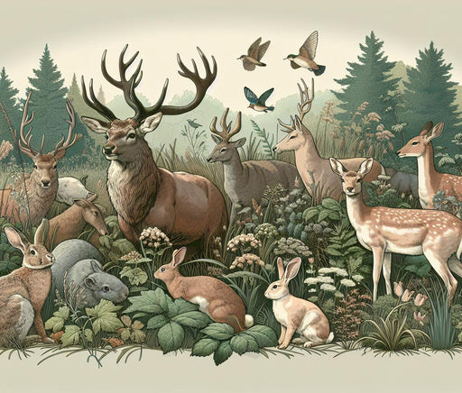 Forest Mural Wallpaper | Forest Animal Cohesion