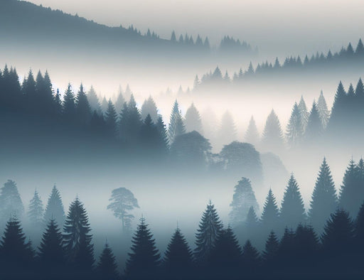 Forest Mural Wallpaper | Misty Valley and Design