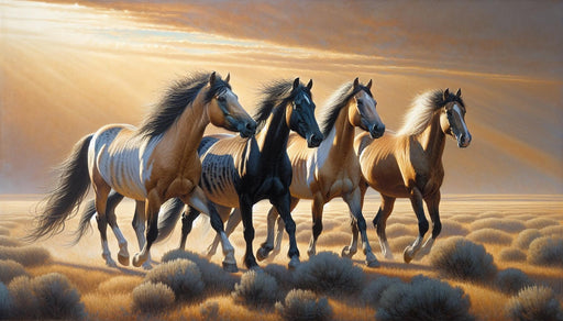 Horse Mural Wallpaper | 4 Horses Walking in Nature