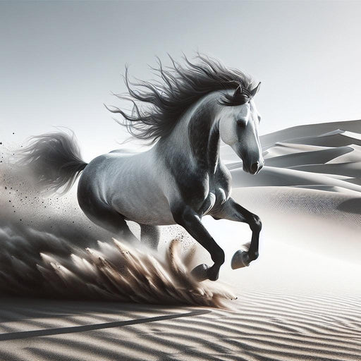 Horse Mural Wallpaper | Large White Horse in the Desert Dunes