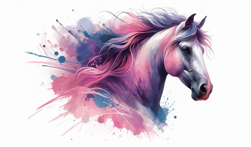 Horse Mural Wallpaper | Multicolored Painting of a Horse Bust