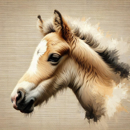Horse Mural Wallpaper | Head on Burlap Background