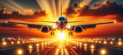 Airplane Mural Wallpaper | Sunset and Landing