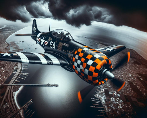 Airplane Mural Wallpaper | Soaring Over a City Below the Clouds