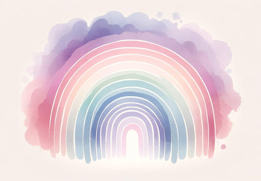 Rainbow Mural Wallpaper | Watercolor with Multi-Colored Arches