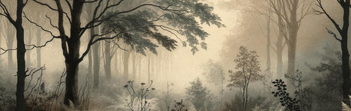 Fern Mural Wallpaper | Black and White Vintage Fern Forest