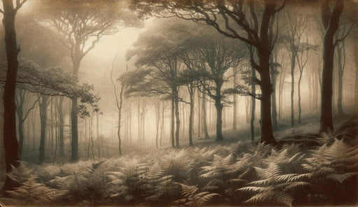 Fern Mural Wallpaper | Vintage Photograph of a Fern Forest