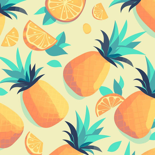 Pineapple and Lemon Mural Wallpaper | Trio of Colors